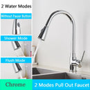GobekUsa Brushed Nickel Pull Out Kitchen Faucet with Flexible Stream Sprayer Head