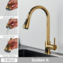 GobekUsa Brushed Nickel Pull Out Kitchen Faucet with Flexible Stream Sprayer Head