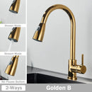 GobekUsa Brushed Nickel Pull Out Kitchen Faucet with Flexible Stream Sprayer Head