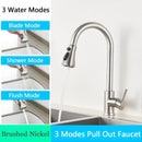 GobekUsa Brushed Nickel Pull Out Kitchen Faucet with Flexible Stream Sprayer Head
