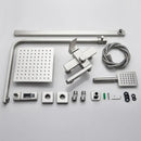 GobekUsa Brushed Nickel Rain Shower System with Square Hand Shower Mixer