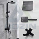GobekUsa Brushed Nickel Rain Shower System with Square Hand Shower Mixer