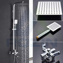 GobekUsa Brushed Nickel Rain Shower System with Square Hand Shower Mixer