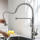 GobekUsa Brush Nickel Sensor Kitchen Faucet | Stainless Steel Smart Induction Tap with Touch Control
