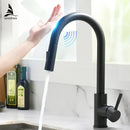 GobekUsa Brush Nickel Sensor Kitchen Faucet | Stainless Steel Smart Induction Tap with Touch Control