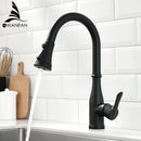 GobekUsa Brushed Nickel Pull Out Kitchen Faucet Swivel Water Mixer Tap Single Handle