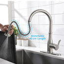 GobekUsa Brushed Nickel Pull Out Kitchen Faucet Swivel Water Mixer Tap Single Handle