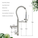 GobekUsa Brushed Nickel Spring Kitchen Faucet Single Handle 360 Rotation Mixer Tap