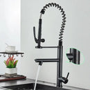 GobekUsa Brushed Nickel Spring Kitchen Faucet Single Handle 360 Rotation Mixer Tap