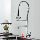 GobekUsa Brushed Nickel Spring Kitchen Faucet Single Handle 360 Rotation Mixer Tap