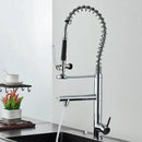 GobekUsa Brushed Nickel Spring Kitchen Faucet Single Handle 360 Rotation Mixer Tap