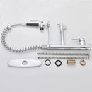 GobekUsa Brushed Nickel Spring Kitchen Faucet Single Handle 360 Rotation Mixer Tap