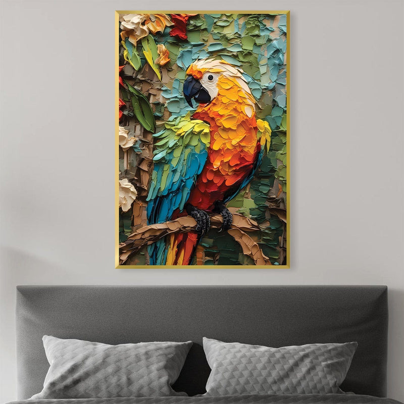 Brushed Parrot Canvas