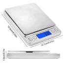 Brushed silver digital kitchen jewelry scale with blue lcd display by Decorbites