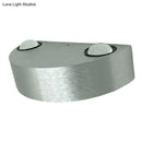 GobekUsa Brushed Silver LED Flush Mount Wall Light - Modern Metallic Semicircle Sconce with Blue/Red/Green Light