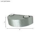 GobekUsa Brushed Silver LED Flush Mount Wall Light - Modern Metallic Semicircle Sconce with Blue/Red/Green Light