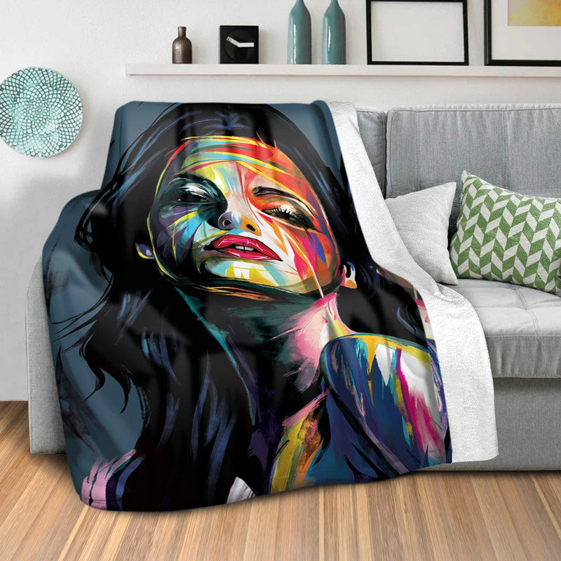 Brushwork Woman A Blanket