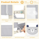 Vertical Lifting Baby Bedrail Guard with Lock-Gray by LJGDeals