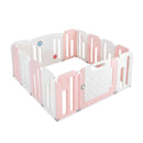 14 Panels Kids Safety Activity Play Center with Drawing Board-Pink