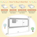 76.8 Inch Baby Bed Rail with Double Safety Child Lock