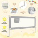 76.8 Inch Baby Bed Rail with Double Safety Child Lock