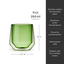 Aurora Double-Walled Tumblers in Green Set of 2 by Viski