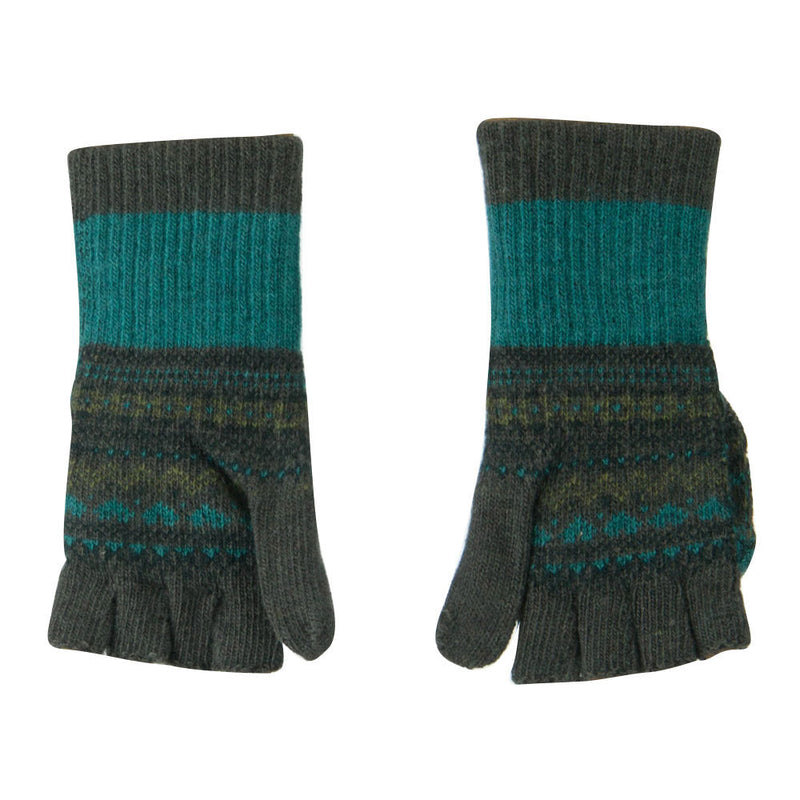 Women's Flip Top Fingerless Button Accent Glove