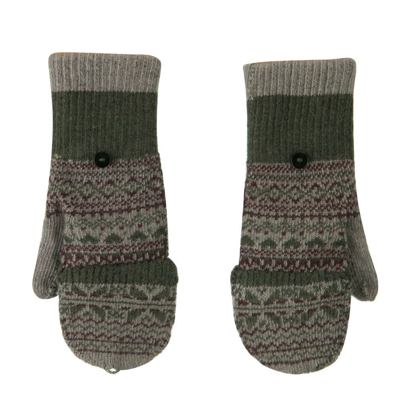 Women's Flip Top Fingerless Button Accent Glove