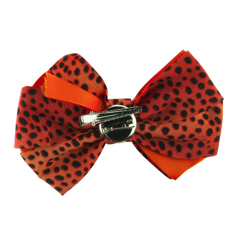 Women's Animal Print Bow Tie Pin Clip