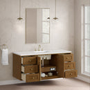 James Martin Laurent 60" Dual Mount Single Bathroom Vanity, Honey Oak