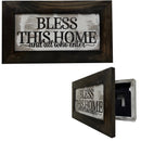 Wood Gun Cabinet - Bless This Home And All Who Enter Wall Gun Cabinet - Hidden Wall Storage - Hidden Gun Safe - Handcrafted Gun Concealment Furniture - Hidden Gun Storage by Bellewood Designs
