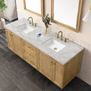 James Martin Laurent 72" Dual Mount Double Bathroom Vanity, Light Natural Oak