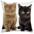 Bubble black cats white square cushion cover living room pillow case by Decorbites