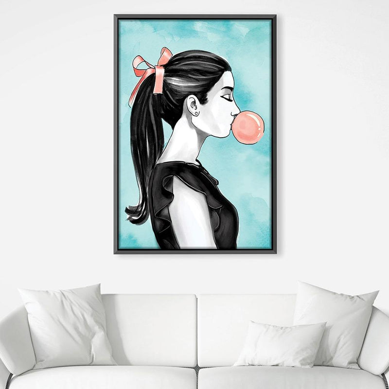 Bubble Gum Ribbon Canvas