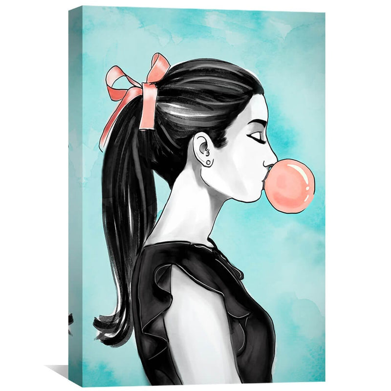 Bubble Gum Ribbon Canvas