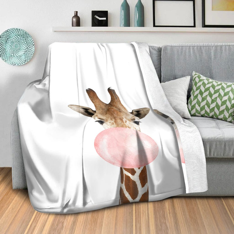 Bubble Gum Zoo Giraffe Blanket