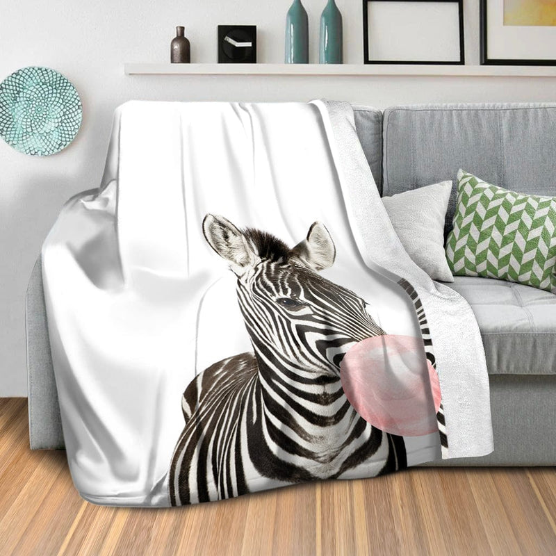 Bubble Gum Zoo Zebra Blanket