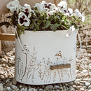 Rustic Cream Mushroom Embossed Metal Buckets, Set of Two by Decor Steals