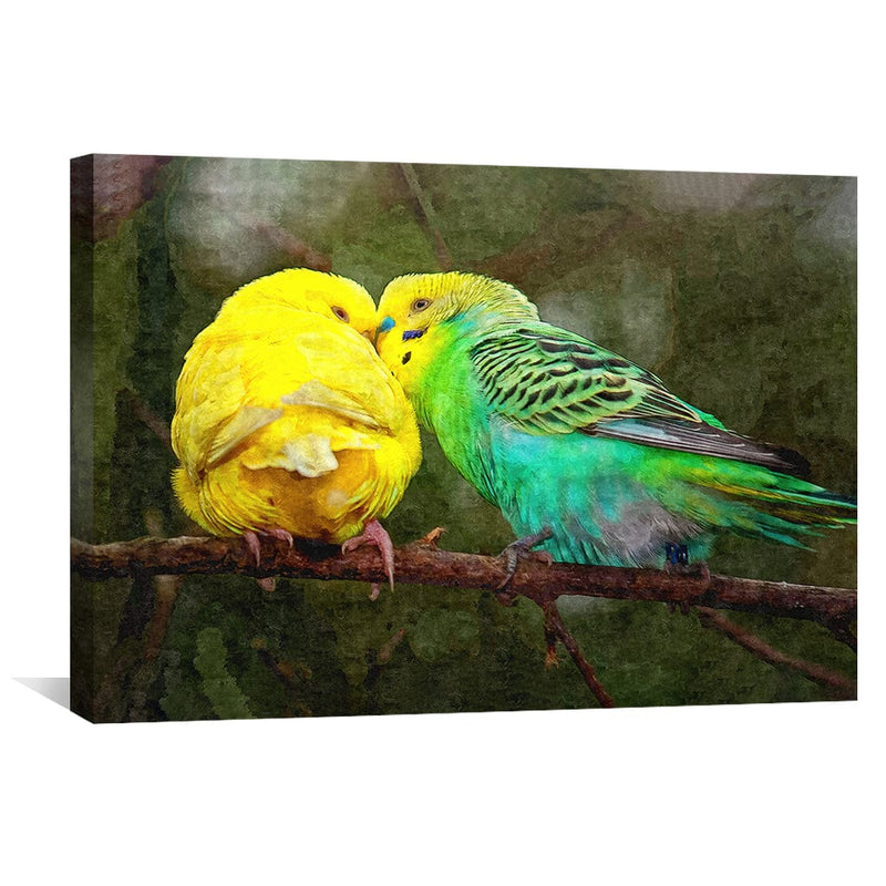 Budgie Snuggles Canvas