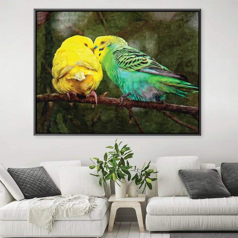 Budgie Snuggles Canvas