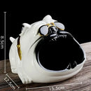 Bulldog sunglasses ceramic ashtray set of 4 living room decor by Decorbites