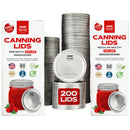 200 Count: 100 Regular Mouth + 100 Wide Mouth Canning Lids