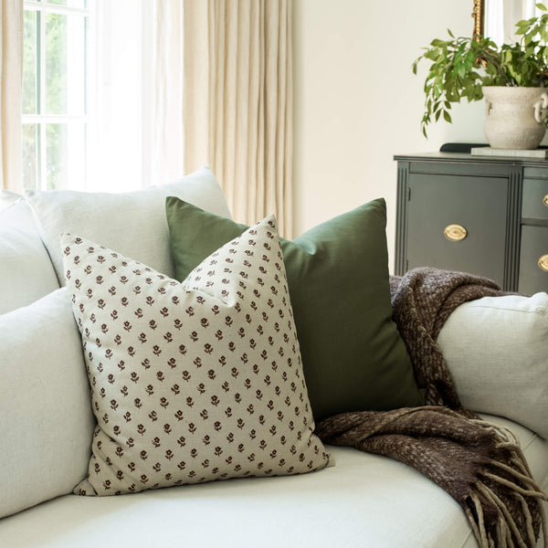 Leme Olive Green Cotton Pillow Cover, photo 2 of 6