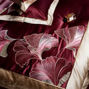 GobekUsa Ginkgo Biloba Embroidery 1000TC Egyptian Cotton Bedding Set