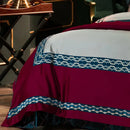 GobekUsa 200S Egyptian Cotton Embroidery Bedding Set: Queen King Linens, Duvet Cover, Sheets