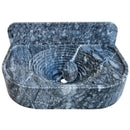 Bursa Gray Marble Wall Mount Bathroom Sink With Backsplash 27x16