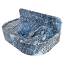 Bursa Gray Marble Wall-Mount Bathroom Sink with 6" Backsplash (W)16" (L)27" (H)6" profile view