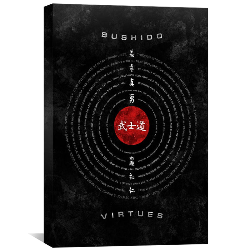 Bushido Code Virtues Black Canvas