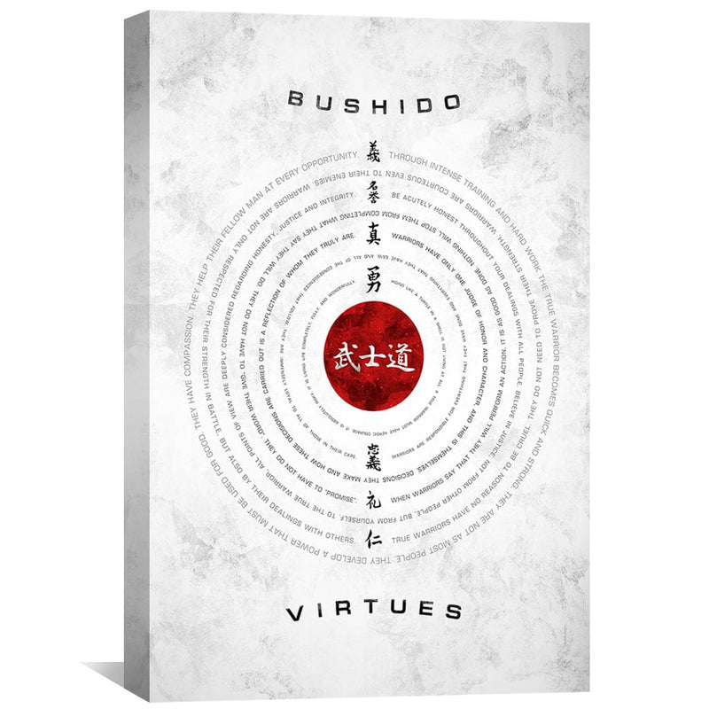 Bushido Code Virtues White Canvas