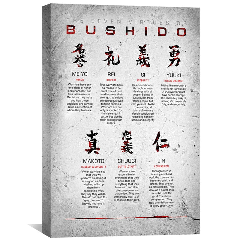 Bushido Code White Canvas